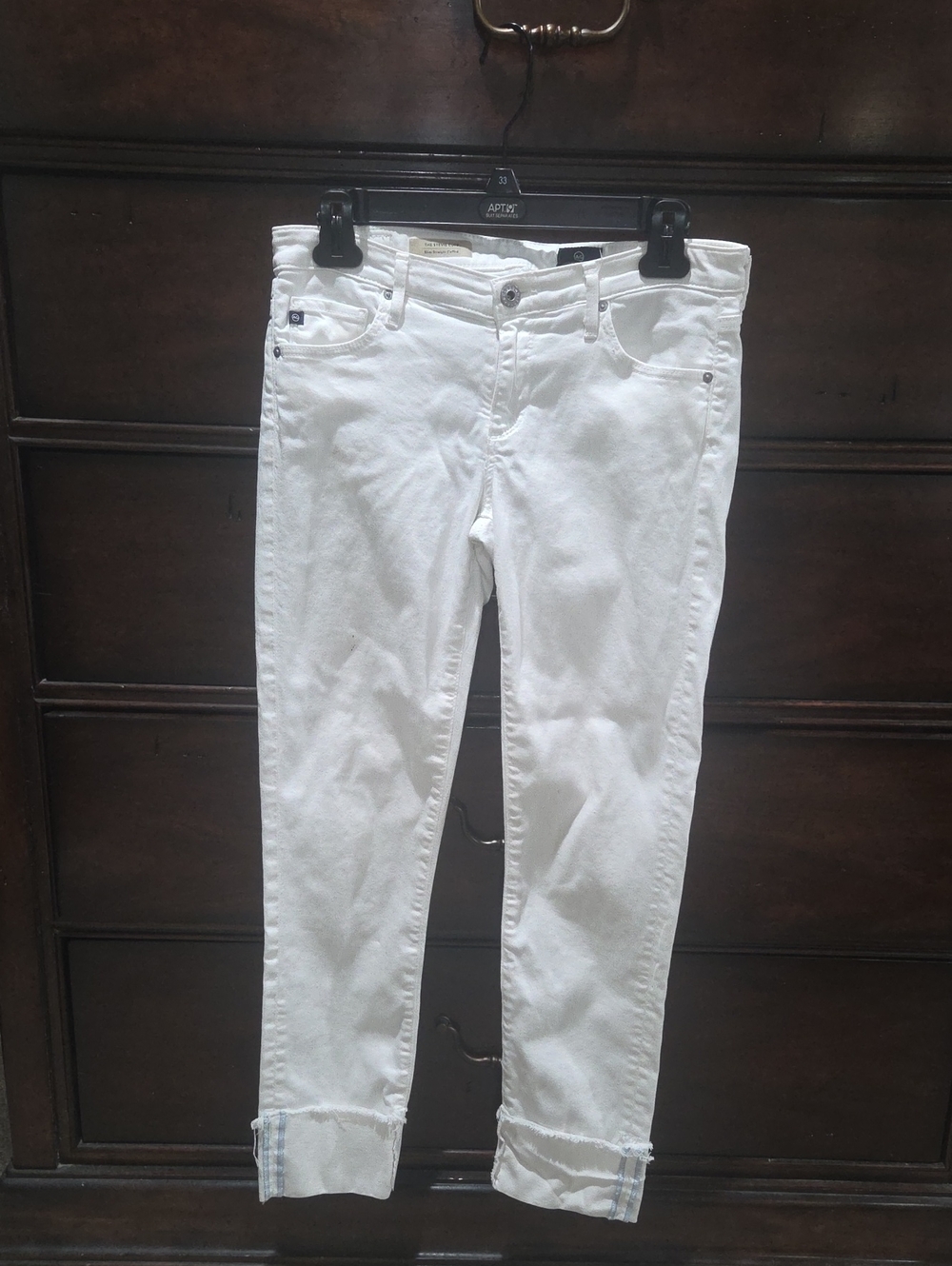 Nice IAdriano Goldschmied White Jeans. Slim Straight Cuffed. Size 28